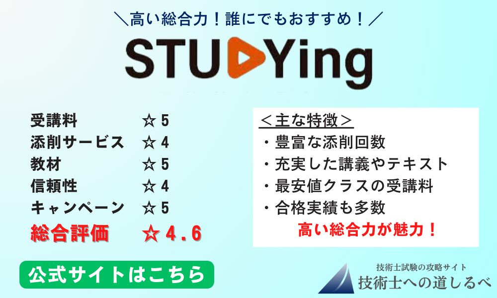 スタディングの技術士通信講座の評判・レビュー